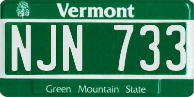 VT license plate NJN733