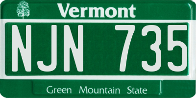 VT license plate NJN735