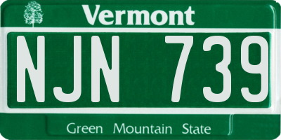 VT license plate NJN739