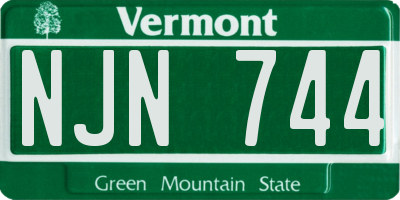 VT license plate NJN744