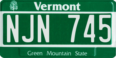VT license plate NJN745