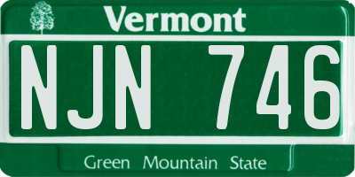 VT license plate NJN746
