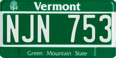 VT license plate NJN753