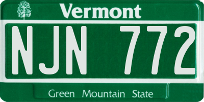 VT license plate NJN772