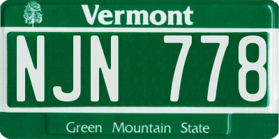 VT license plate NJN778