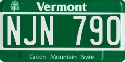 VT license plate NJN790