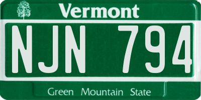 VT license plate NJN794