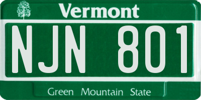VT license plate NJN801
