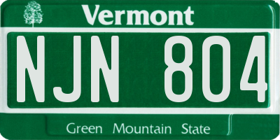 VT license plate NJN804