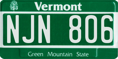 VT license plate NJN806
