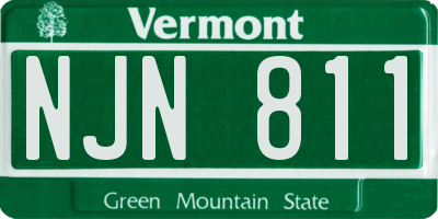 VT license plate NJN811