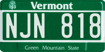VT license plate NJN818