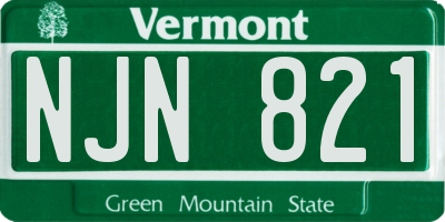 VT license plate NJN821