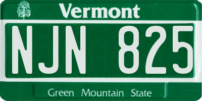 VT license plate NJN825