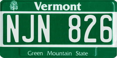 VT license plate NJN826