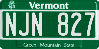 VT license plate NJN827