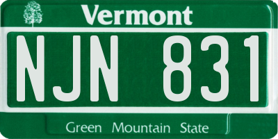 VT license plate NJN831
