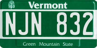 VT license plate NJN832