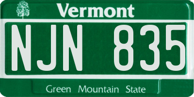 VT license plate NJN835