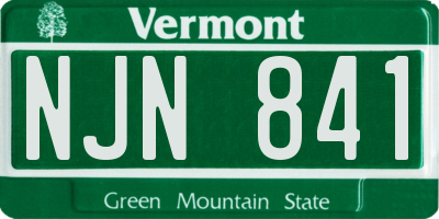 VT license plate NJN841