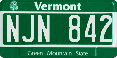 VT license plate NJN842