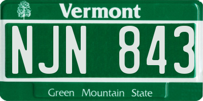 VT license plate NJN843
