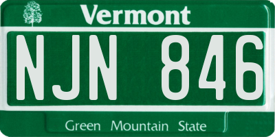 VT license plate NJN846
