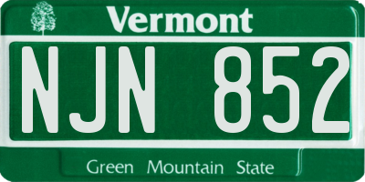 VT license plate NJN852