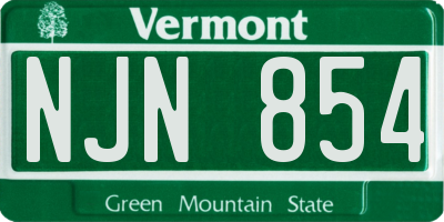 VT license plate NJN854