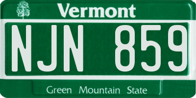VT license plate NJN859