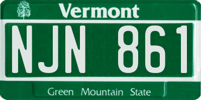 VT license plate NJN861
