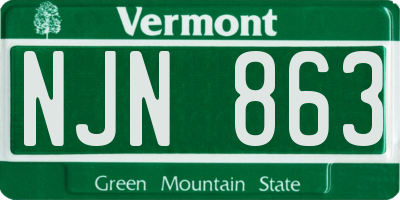 VT license plate NJN863