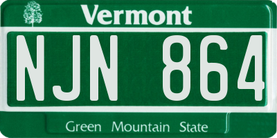 VT license plate NJN864