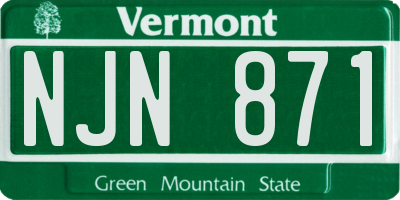 VT license plate NJN871