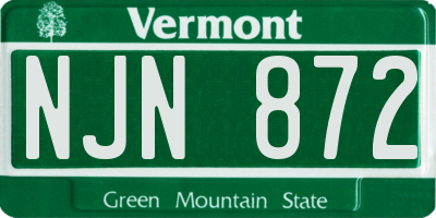 VT license plate NJN872