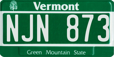 VT license plate NJN873
