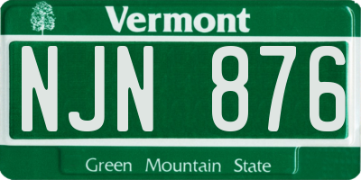 VT license plate NJN876