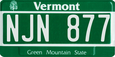 VT license plate NJN877