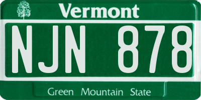 VT license plate NJN878