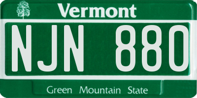 VT license plate NJN880