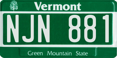 VT license plate NJN881