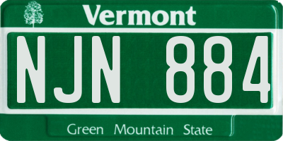 VT license plate NJN884