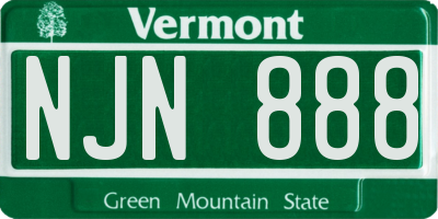 VT license plate NJN888