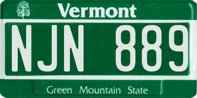 VT license plate NJN889