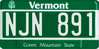 VT license plate NJN891