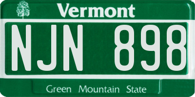 VT license plate NJN898