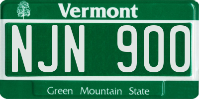 VT license plate NJN900