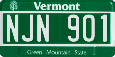 VT license plate NJN901