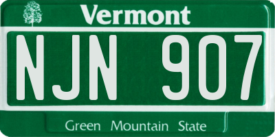 VT license plate NJN907