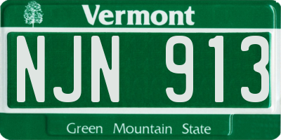 VT license plate NJN913